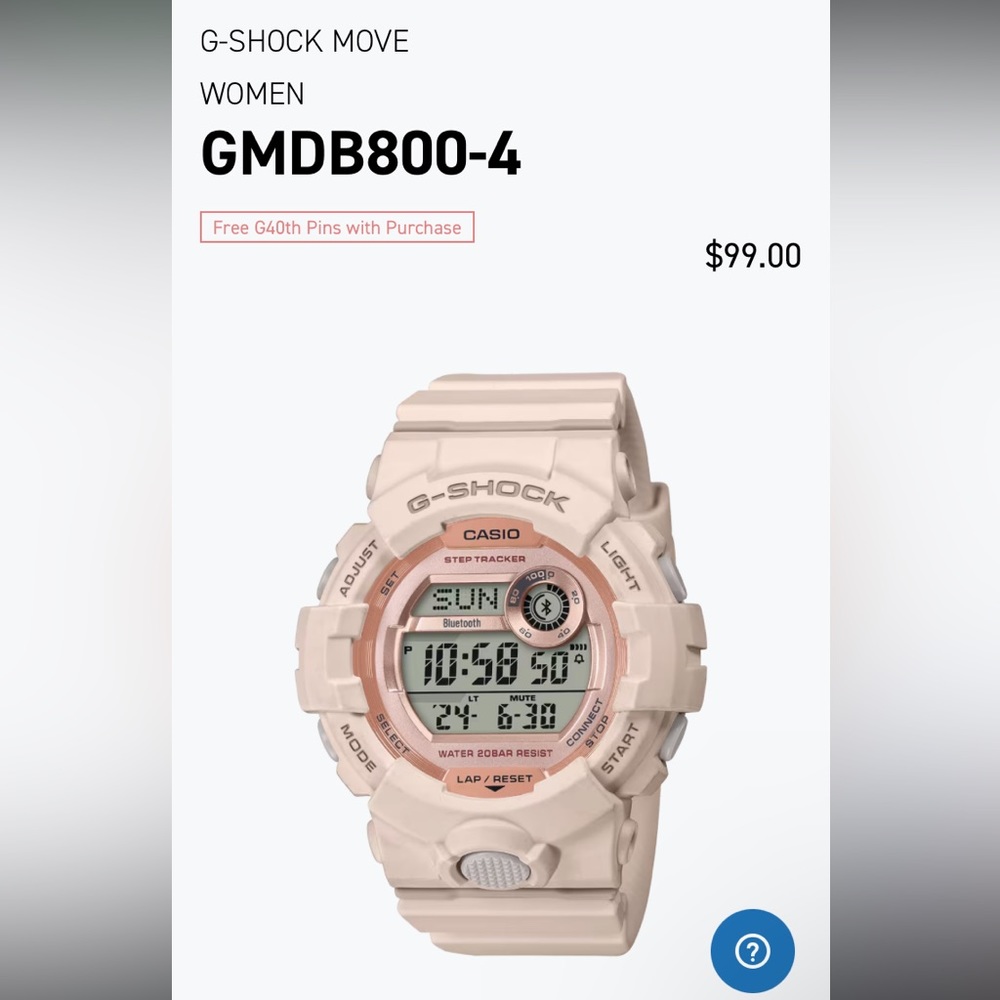 G-Shock watch tan with rose gold accents